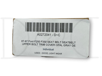 87-97 Ford F250 F350 Seat Belt Seatbelt Upper Bolt Trim Cover Opal Gray OE
