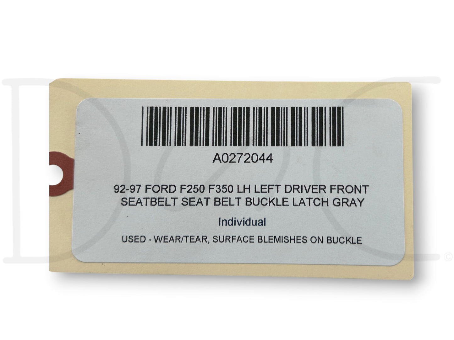 92-97 Ford F250 F350 LH Left Driver Front Seatbelt Seat Belt Buckle Latch Gray