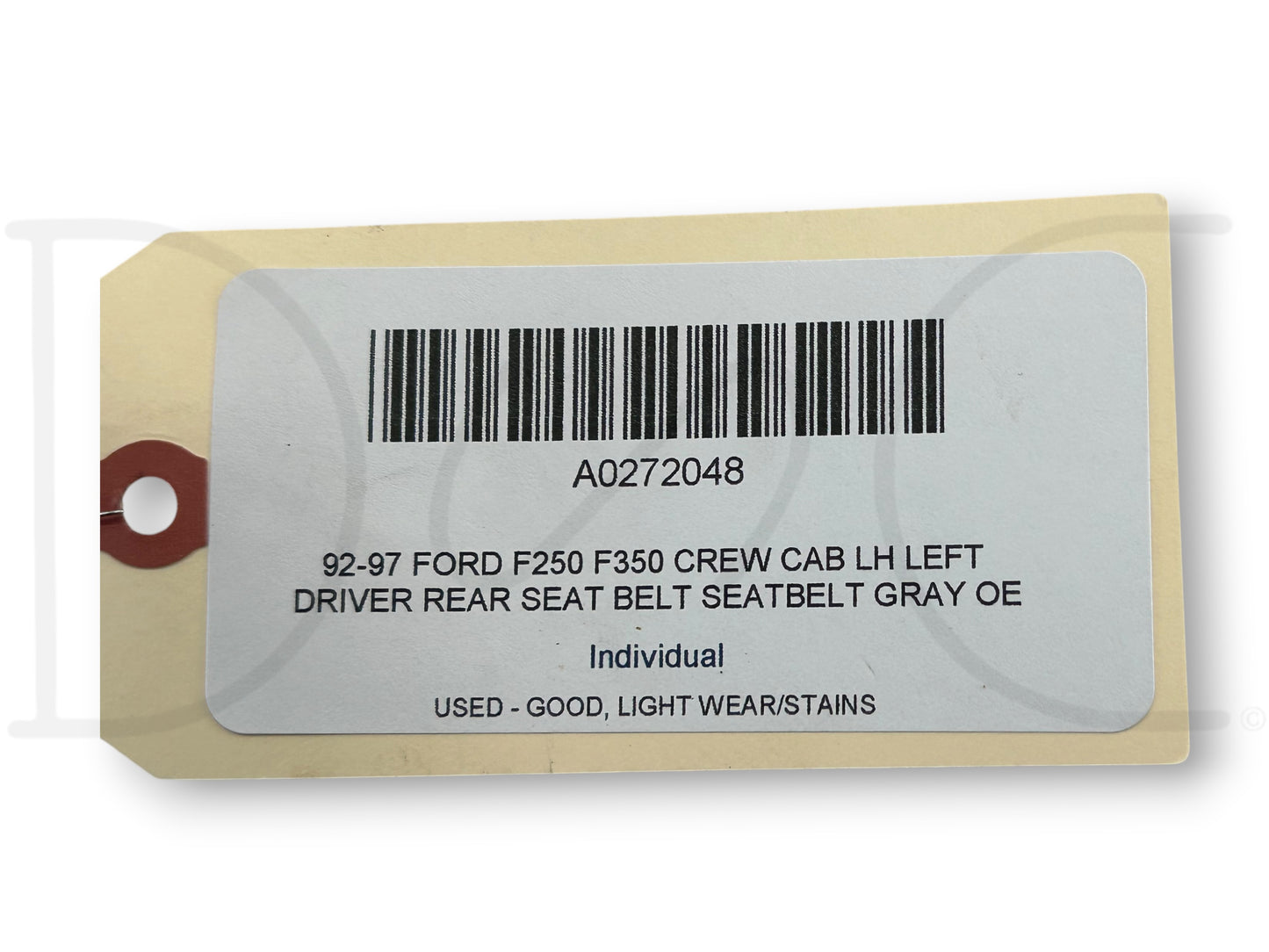 92-97 Ford F250 F350 Crew Cab LH Left Driver Rear Seat Belt Seatbelt Gray OE