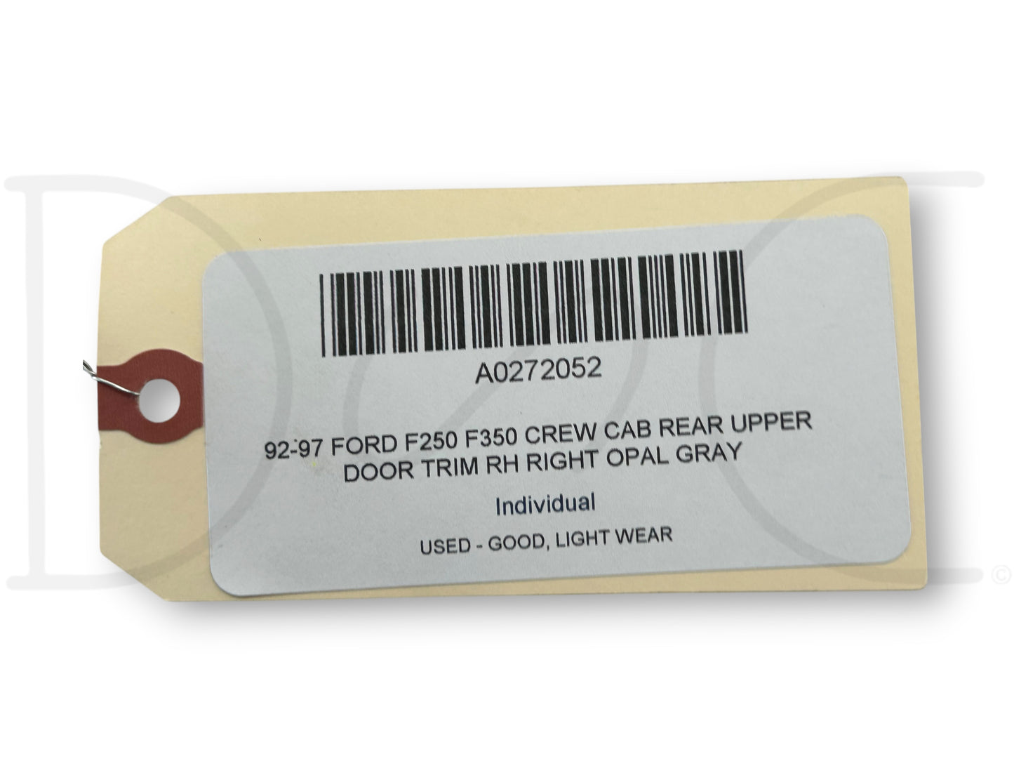 92-97 Ford F250 F350 Crew Cab Rear Upper Door Trim RH Right Opal Gray