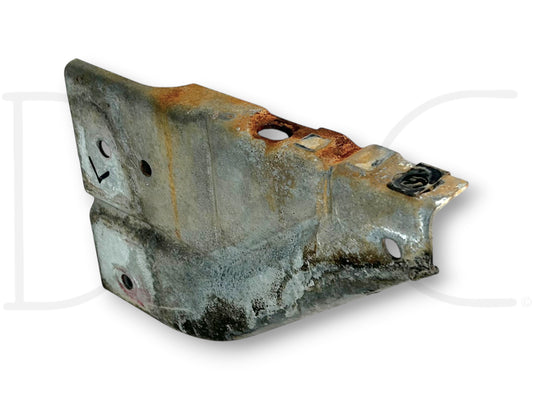 94.5-97 Ford F250 F350 7.3 Diesel LH Left Core Support Battery Tray Bracket used with light wear and rust spots, compatible with 1994.5 to 1997 F-250 and F-350 trucks.