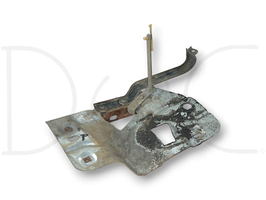 94-97 Ford F250 F350 Diesel RH Right Core Support Battery Tray Mount Bracket used with light wear, removed from 1996 Ford F-350 Diesel truck, suitable for 1994-1997 F-250 F-350 models.