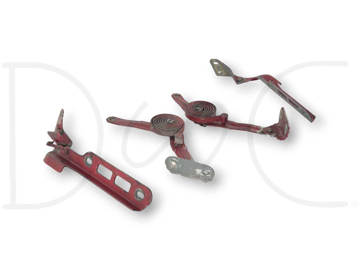 80-96 Ford F250 F350 Truck Hood Hinge And Spring Set Red Hood Hinges Springs