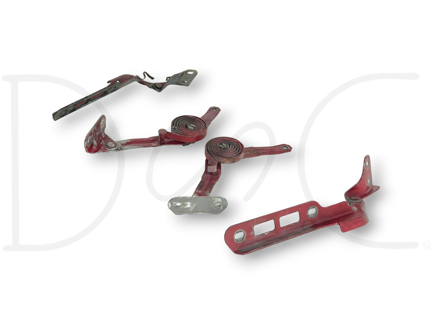 80-96 Ford F250 F350 Truck Hood Hinge And Spring Set Red Hood Hinges Springs