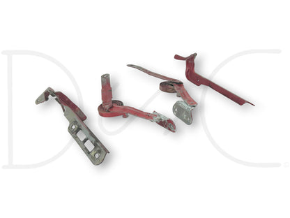 80-96 Ford F250 F350 Truck Hood Hinge And Spring Set Red Hood Hinges Springs