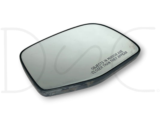 92-97 Ford F250 F350 RH Right Passenger Side Door Mirror Glass OEM with light wear and small scratches, suitable for Ford F-250 F-350 Super Duty truck repair or replacement.