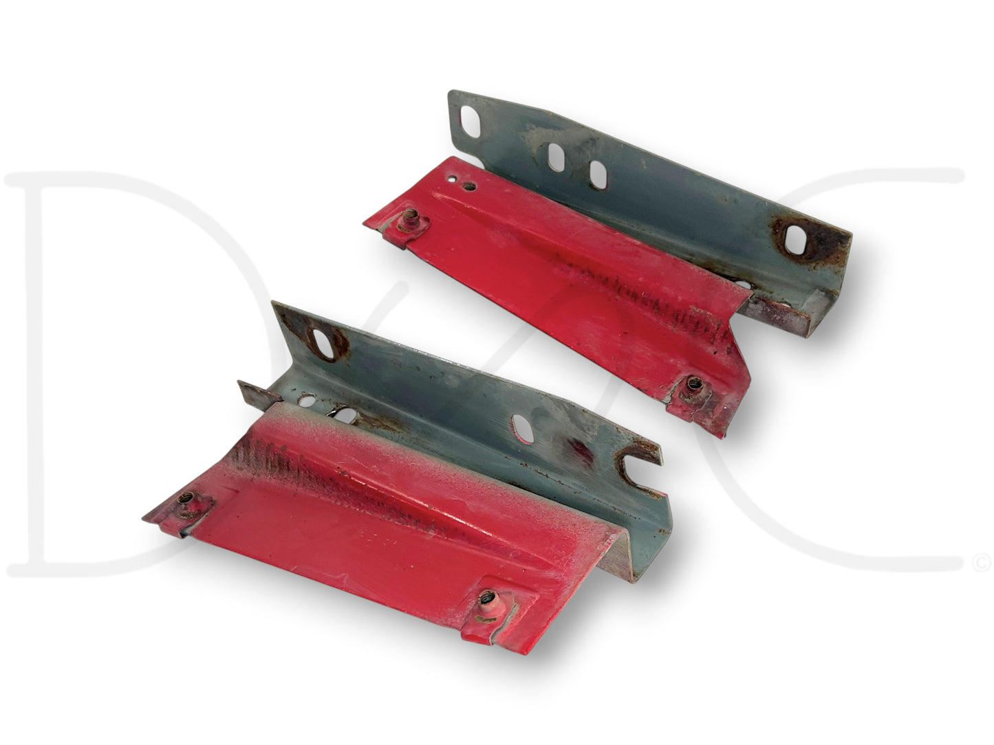 95-97 Ford F250 F350 Diesel Radiator To Core Support Bracket Pair OE Brackets