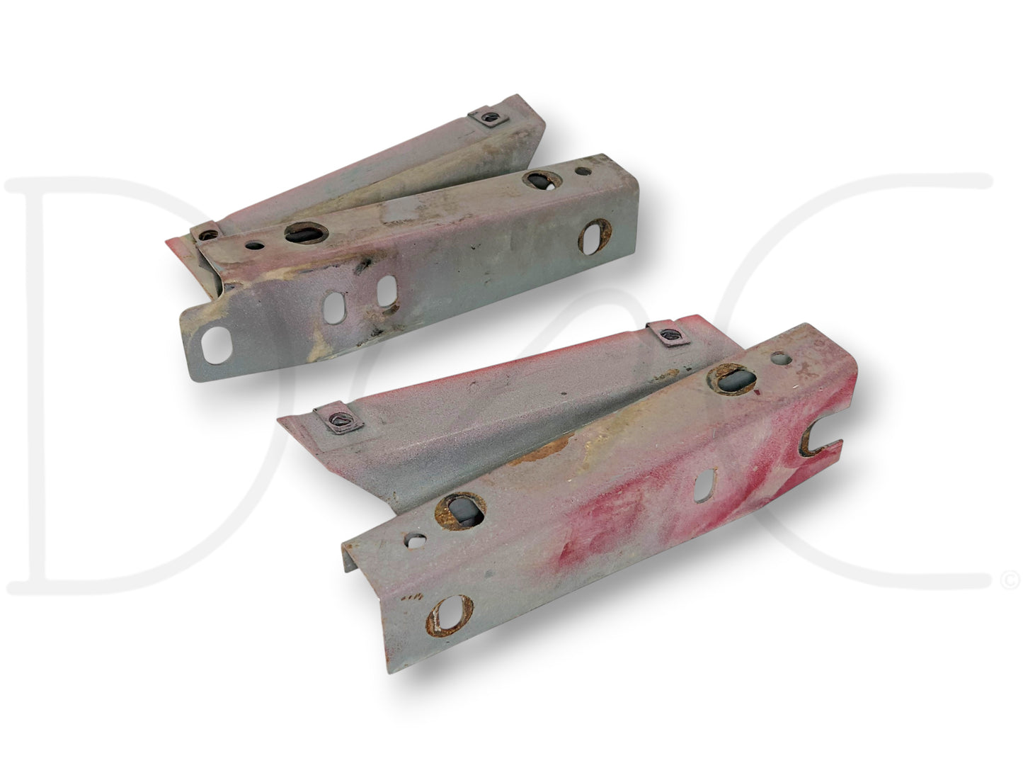 95-97 Ford F250 F350 Diesel Radiator To Core Support Bracket Pair OE Brackets