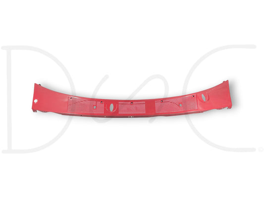 92-97 Ford F250 F350 Windshield Wiper Cowl Panel Vent E4 Red OEM with light wear, small dings, and paint blemishes from a 1996 Ford F-350 XLT 7.3L Diesel truck.