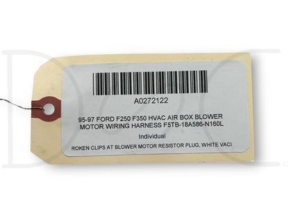 95-97 Ford F250 F350 HVAC Air Box Blower Motor Wiring Harness F5Tb-18A586-N160L