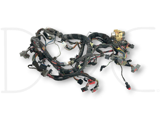 96-97 Ford F250 F350 7.3 7.3L XLT Dash Wiring Harness F6Tb-14401-P260W Cz showing used wiring with light wear, taps on several wires, and a broken clip at headlight switch plug