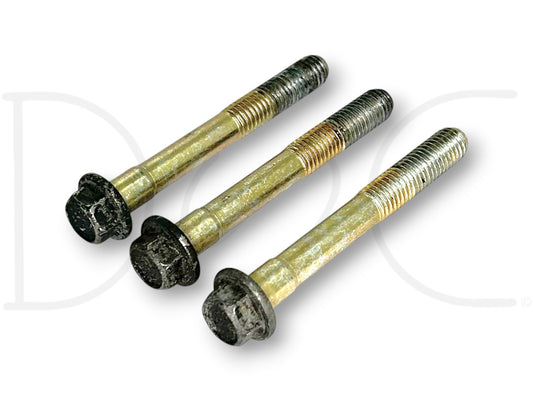 95-97 Ford F250 F350 7.3 7.3L Diesel Alternator Bolts Bolt Set (3) with light wear, used from a 1996 Ford F-350 XLT 7.3L Diesel truck.