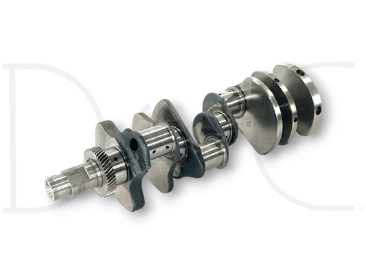 Ford 7.3 7.3L Powerstroke Diesel Crank Shaft Crankshaft OE 1818200C3 used in Ford F-250, F-350, F-450, F-550 Super Duty trucks, showing good condition with light wear and rear main seal requirement.