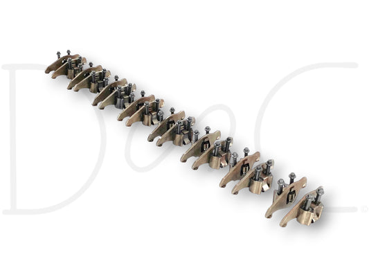 95-02 Ford F250 F350 7.3 Intake Exhaust Rocker Arm Pedestal Set (8 Cylinders) used with light wear, compatible with multiple Ford diesel models including Excursion and Super Duty trucks.