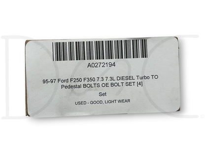 95-97 Ford F250 F350 7.3 7.3L Diesel Turbo To Pedestal Bolts OE Bolt Set [4]