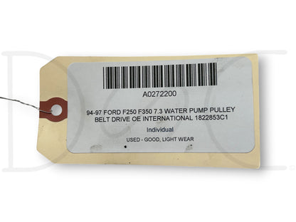 94-97 Ford F250 F350 7.3 Water Pump Pulley Belt Drive OE International 1822853C1