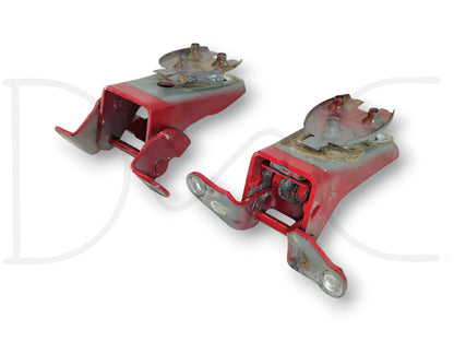 80-96 Ford F250 F350 LH Left Driver Front Door Hinge Set Red Upper Lower OEM