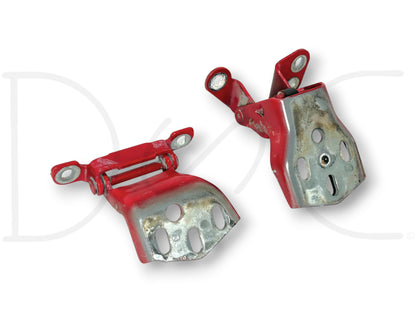 80-96 Ford F250 F350 Crew Cab LH Left Driver Rear Door Hinge Set Red Upper Lower