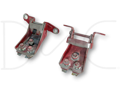 80-96 Ford F250 F350 RH Right Passenger Front Door Hinge Set Red Upper Lower OEM