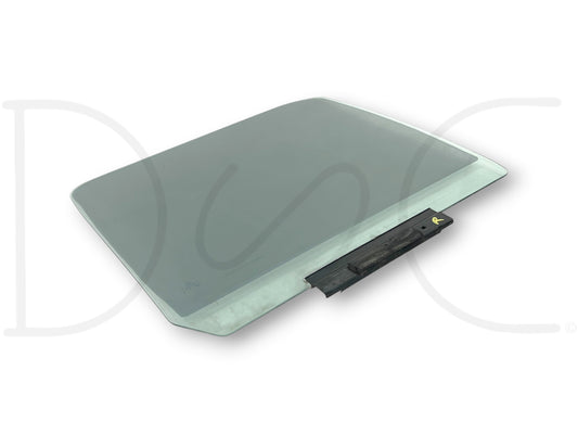 92-97 Ford F250 F350 RH Right Passenger Front Door Window Glass OEM with used good condition, light wear, and aftermarket tint film, compatible with Ford trucks from 1992 to 1997.