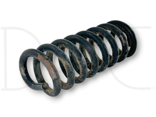 92-97 Ford F250 F350 Diesel 2WD Front Coil Spring OEM used with light wear, for Super Duty Ford trucks 1992-1997, showing original black metal coil structure.