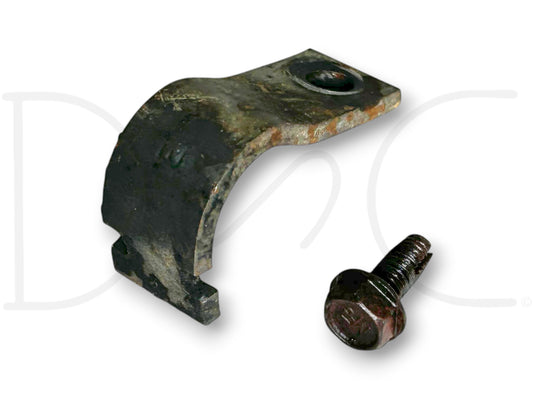 80-16 Ford F250 F350 Upper Coil Spring Retainer Bracket E0Ta-5A333Ab used part with light wear, includes mounting bolt, suitable for 1992-1999 Ford F-250 F-350 trucks.