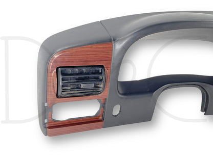 05-07 Ford F250 F350 Lariat Dash Bezel Radio Cluster Panel Black W/ Wood Trim