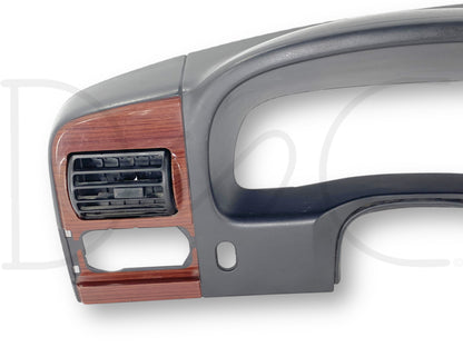 05-07 Ford F250 F350 Lariat Dash Bezel Radio Cluster Panel Black W/ Wood Trim