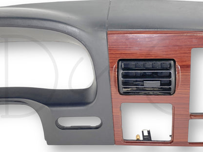 05-07 Ford F250 F350 Lariat Dash Bezel Radio Cluster Panel Black W/ Wood Trim