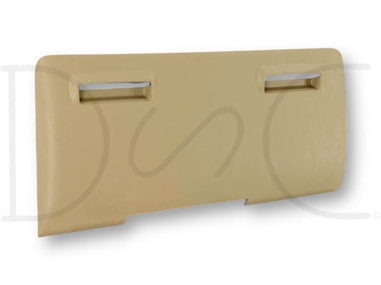 05-07 Ford F250 F350 Lower Dash Fuse Panel Cover Trim Tan OE 5C34-25044F08-A, used and in good condition with light wear, compatible with 2005-2007 Ford F-250, F-350, F-450, and F-550 models, designed for interior dash fuse panel cover in tan color.