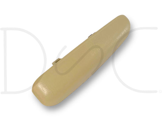 99-07 Ford F250 F350 Extended Cab LH Left Upper Rear Door Latch Trim Cover Tan, used condition with light wear, compatible with Ford Super Duty trucks including F-250, F-350, F-450, and F-550 models, tan color trim cover for upper rear door latch.