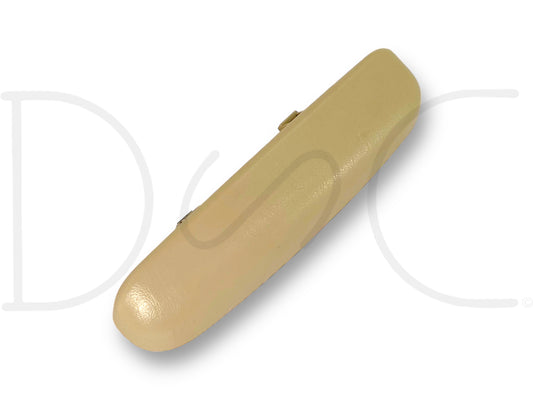 99-07 Ford F250 F350 Extended Cab RH Right Upper Rear Door Latch Trim Cover Tan, used OEM part in good condition with light wear, compatible with Ford F-250, F-350, F-450, and F-550 trucks from 1999 to 2007, designed for Super Duty diesel models including 6.0L Powerstroke.