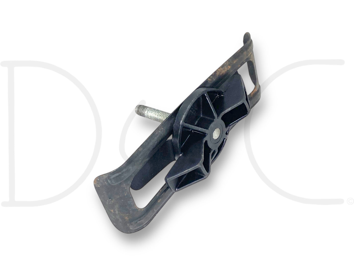 03-07 Ford F250 F350 Emergency Jack Tool Lug Wrench Tool Bag Retainer Screw Bolt, used with light wear, compatible with 2003-2007 Ford F-250, F-350, F-450, and F-550 trucks, designed for securing emergency jack tool bags, black plastic and metal construction.