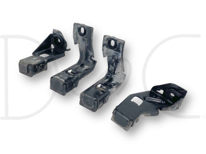 03-07 Ford F250 F350 Super Duty A/C Condenser Upper & Lower Bracket Set OEM, used with light wear, designed for 2003-2007 F-250, F-350, F-450, and F-550 models, compatible with Powerstroke diesel engines and 5R110 transmission.