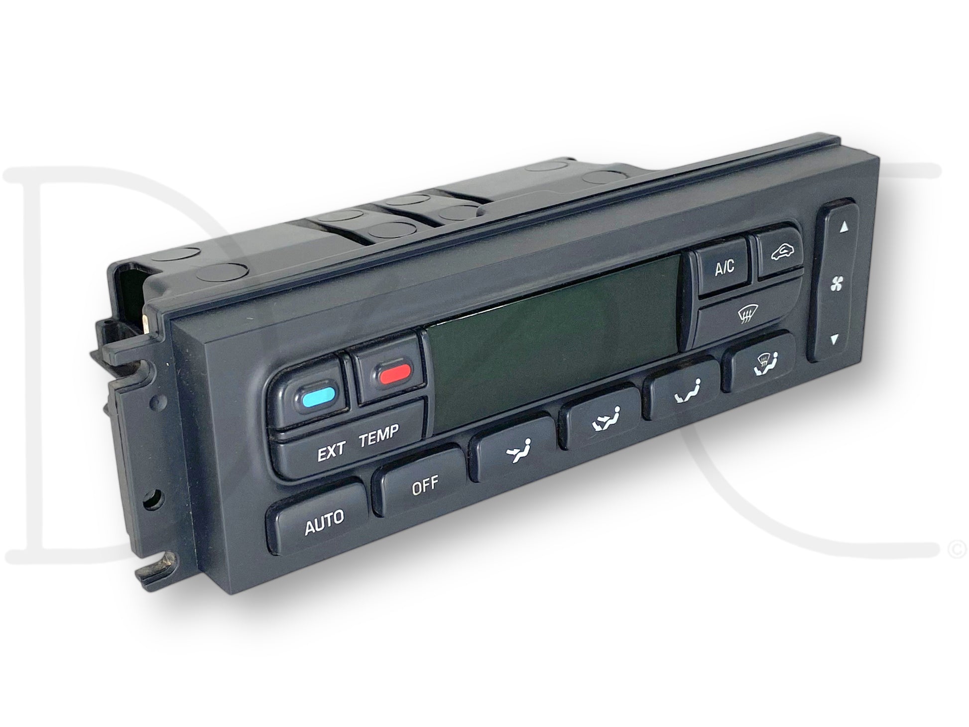 05-07 Ford F250 F350 Auto HVAC Heater A/C Temp Climate Control Switch Panel Eatc used part in good condition featuring buttons for temperature, air conditioning, fan speed, and vent control compatible with 2005-2007 Ford F-250 and F-350 trucks.
