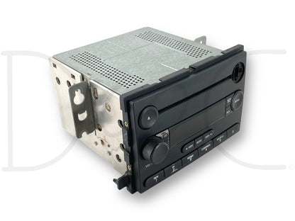 05-07 Ford F250 F350 Factory Radio Head Unit AM/FM CD OEM 6C3T-18C869-Ae *Blem* used radio head unit with missing CD skip button and wear on other buttons, compatible with 2005-2007 Ford Super Duty trucks including F250 and F350 models.