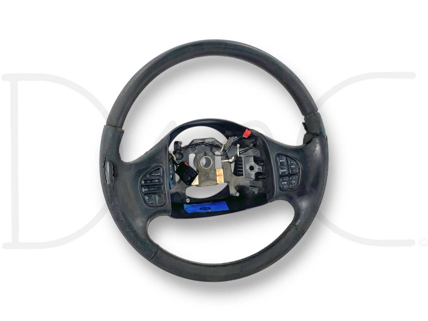 05-07 Ford F250 F350 Black Leather Steering Wheel W/ Stereo Temp Cruise *Blem*