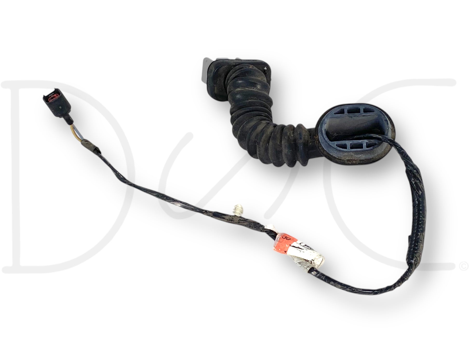 06-07 Ford F250 F350 LH Left Driver Rear Door Wiring Harness 6C3T-14633-P2609 CD used in good condition, designed for 2005-2007 Ford F-250, F-350, F-450, and F-550 Super Duty trucks with 6.0L Powerstroke diesel engines, featuring durable wiring and connectors.