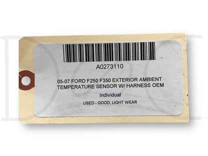 05-07 Ford F250 F350 Exterior Ambient Temperature Sensor W/ Harness OEM
