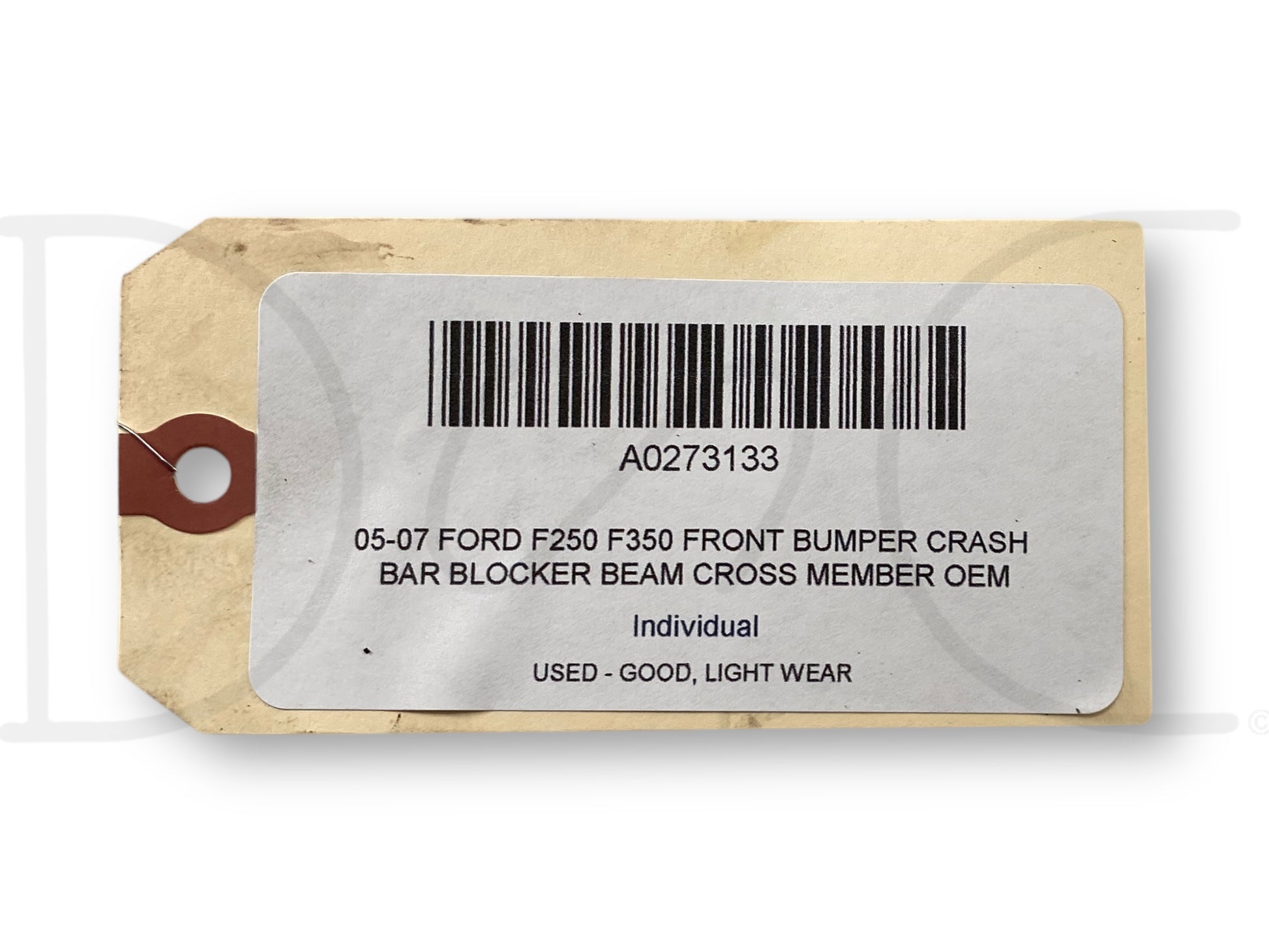 Used good condition front bumper crash bar blocker beam cross member tag for 2005-2007 Ford F250 F350 with light wear, compatible with diesel and Super Duty models.