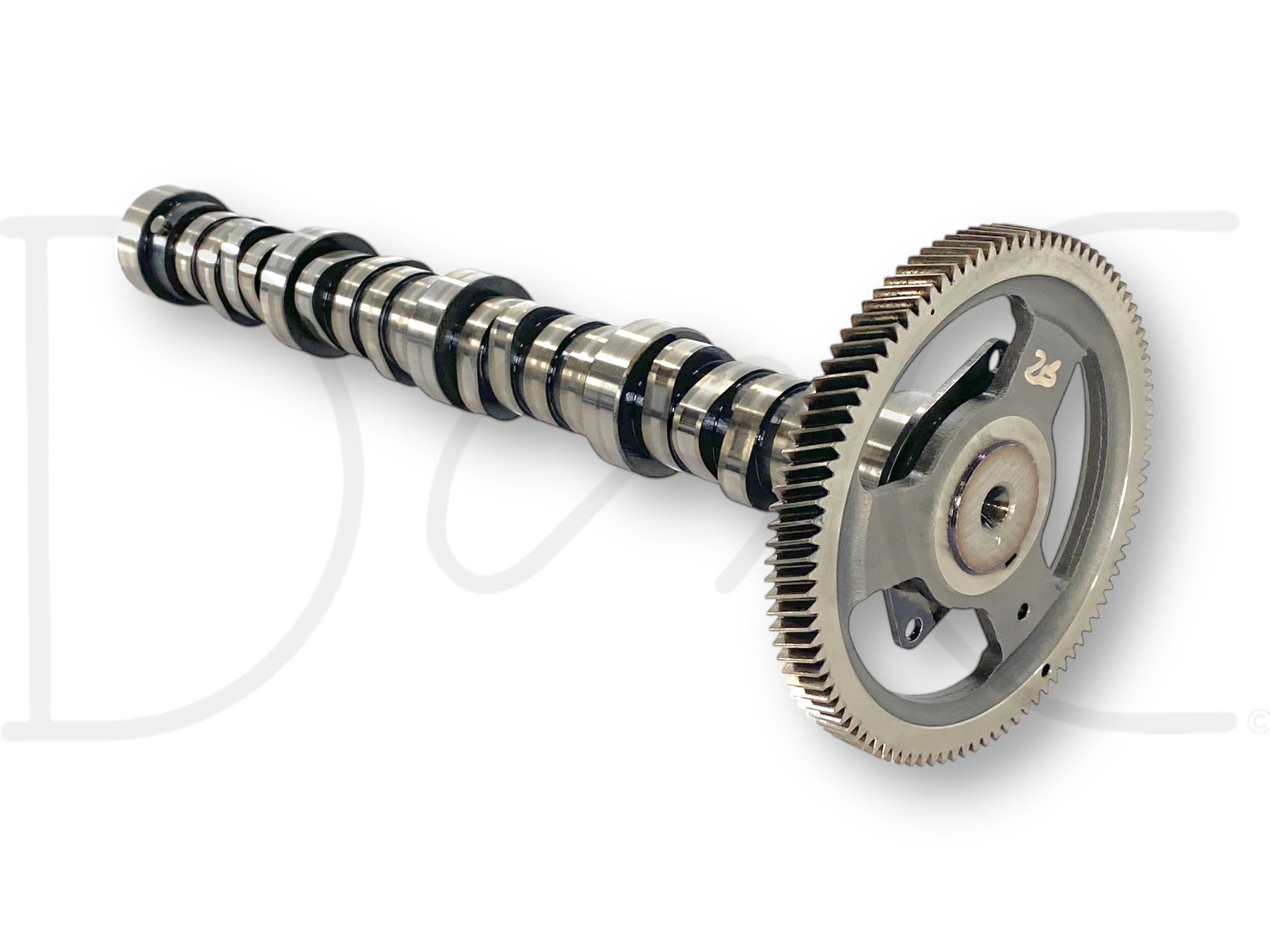 Ford 6.0 6.0L Powerstroke Diesel Camshaft 1843349C1 Cam W/ Gear OE, used with light wear, compatible with 2003-2007 Ford Excursion and F-Series Super Duty trucks, showing metal finish and gear teeth detail.