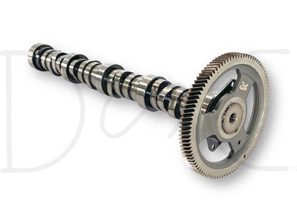 Ford 6.0 6.0L Powerstroke Diesel Camshaft 1843349C1 Cam W/ Gear OE, used with light wear, compatible with 2003-2007 Ford Excursion and F-Series Super Duty trucks, showing metal finish and gear teeth detail.