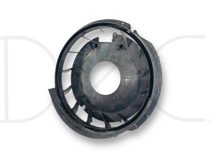 05-07 Ford F250 F350 6.0 6.0L Diesel Radiator Inner Fan Shroud 5C3Z-8B614 *Blem* used radiator fan shroud with blemishes, damaged lower mounting points, and missing fin for Ford Super Duty trucks.