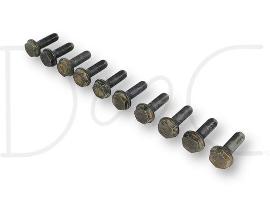 03-07 Ford F250 F350 6.0 6.0L Diesel Flex Plate Flexplate Bolts Bolt Set (10) showing a set of ten used bolts with light wear for Powerstroke and Super Duty truck repair.