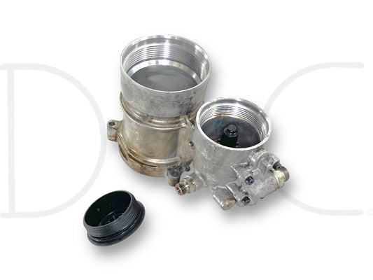 03-07 Ford F250 F350 6.0 6.0L Diesel Fuel Oil Filter Housing Assembly 1844576C93 with used condition showing light wear, compatible with Ford Super Duty models 2003-2007, OE quality for Powerstroke engines.