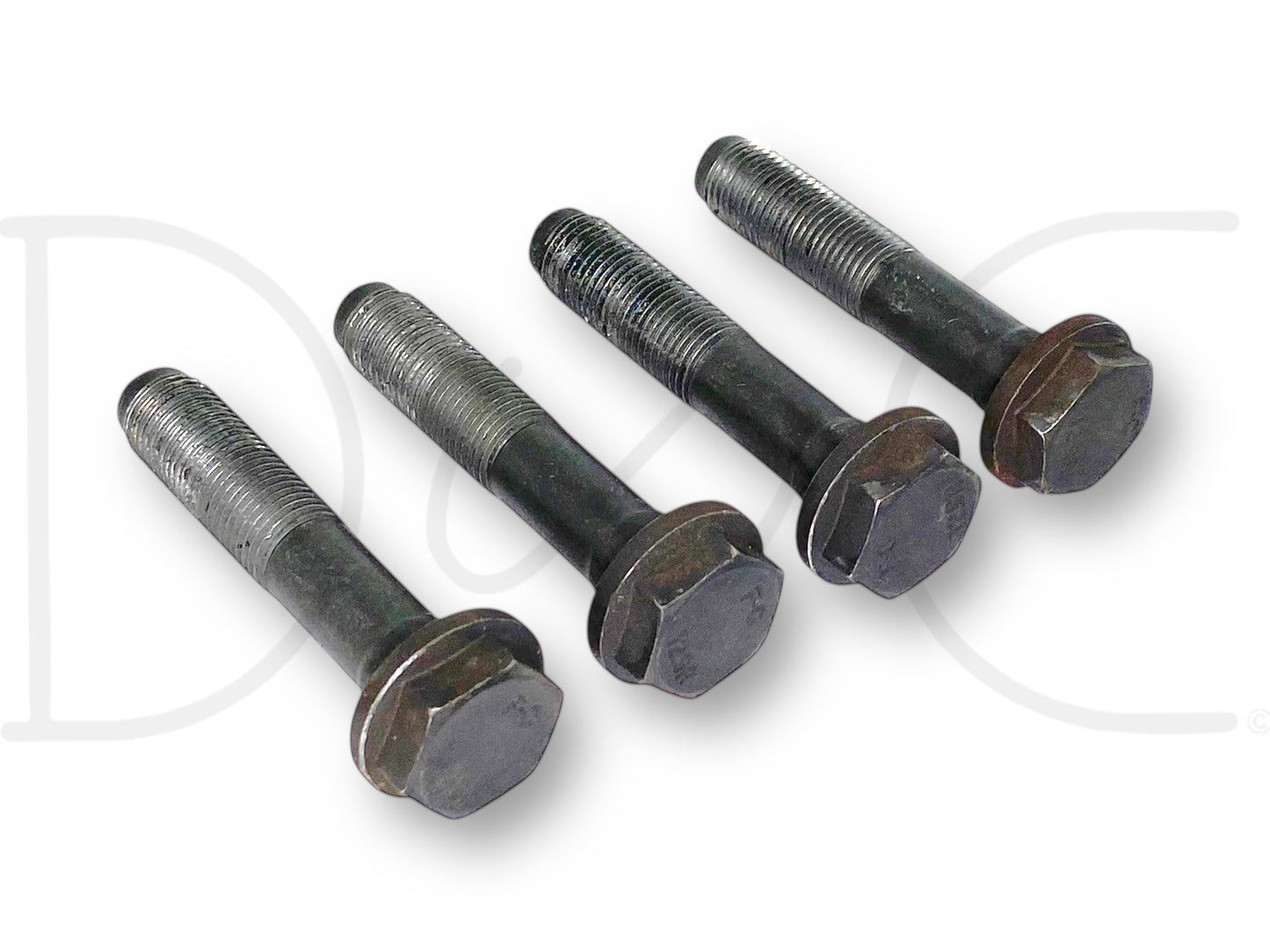 03-07 Ford 6.0 6.0L Diesel Harmonic Balancer Crank Pulley Bolts Bolt Set 4, used condition with light wear, compatible with 2003-2007 Ford F-250 to F-550 Super Duty trucks, OE quality.