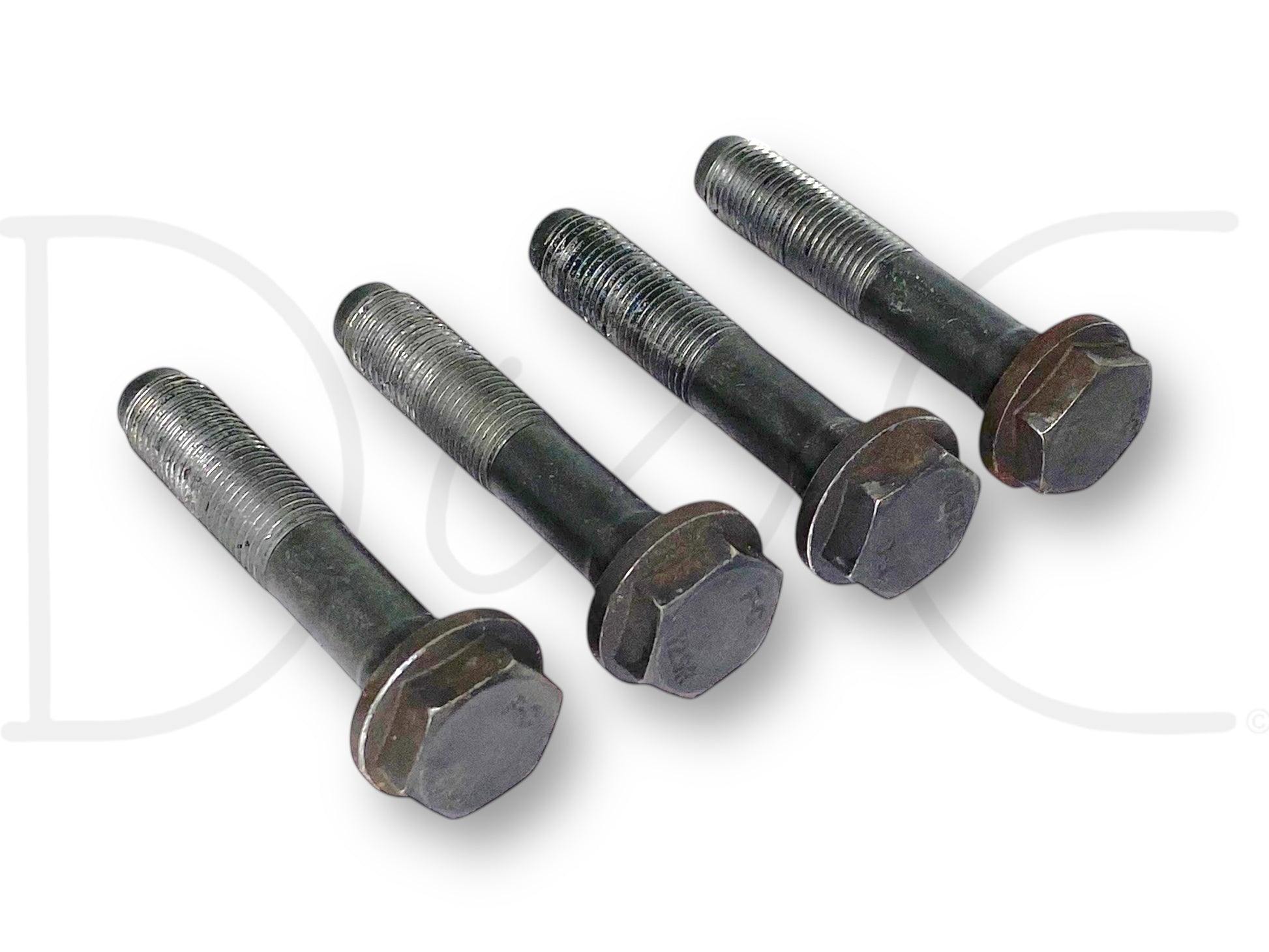 03-07 Ford 6.0 6.0L Diesel Harmonic Balancer Crank Pulley Bolts Bolt Set 4, used condition with light wear, compatible with 2003-2007 Ford F-250 to F-550 Super Duty trucks, OE quality.