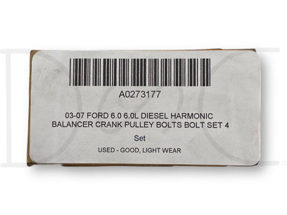 03-07 Ford 6.0 6.0L Diesel Harmonic Balancer Crank Pulley Bolts Bolt Set 4