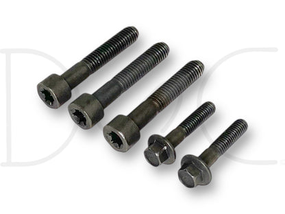 05-07 Ford F250 F350 6.0 6.0L HPOP High Pressure Oil Pump Bolts OE Bolt Set consisting of five used bolts with light wear, compatible with 2005-2007 Ford Super Duty trucks.