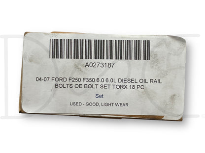 04-07 Ford F250 F350 6.0 6.0L Diesel Oil Rail Bolts OE Bolt Set Torx 18 Pc